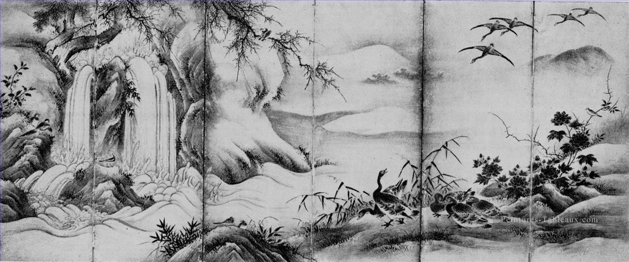 Vier Jahreszeiten liens Kano Motonobu japonais Peintures à l'huile